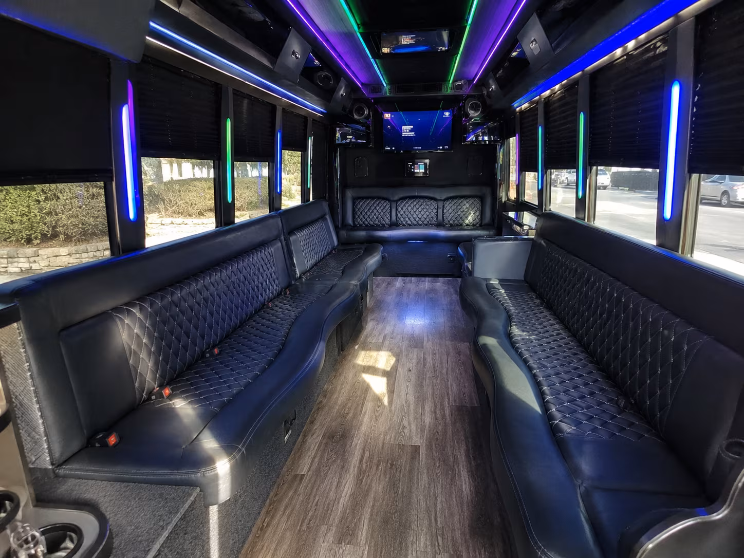 dallas 15 passenger party bus interior
