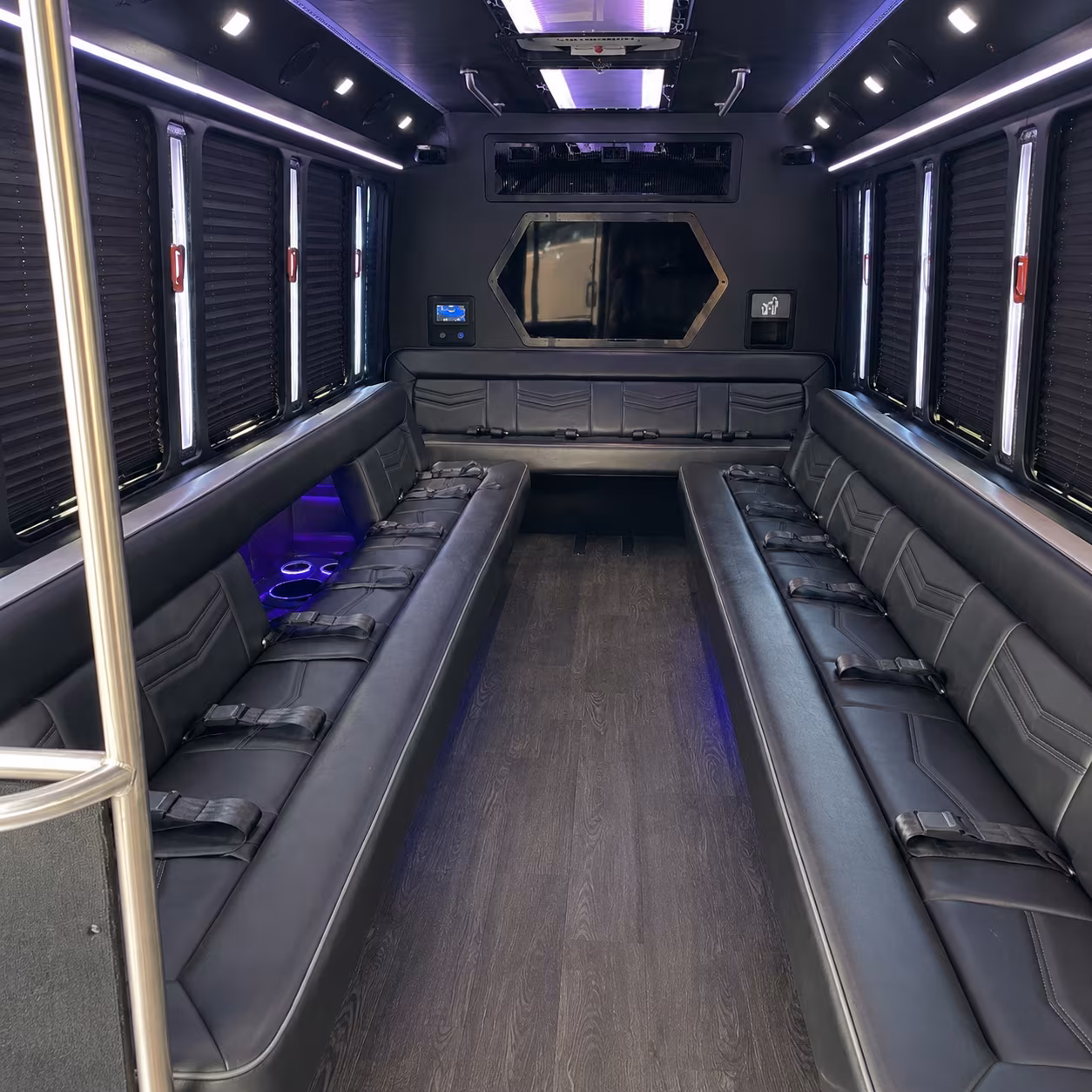 dallas 18 passenger party bus interior
