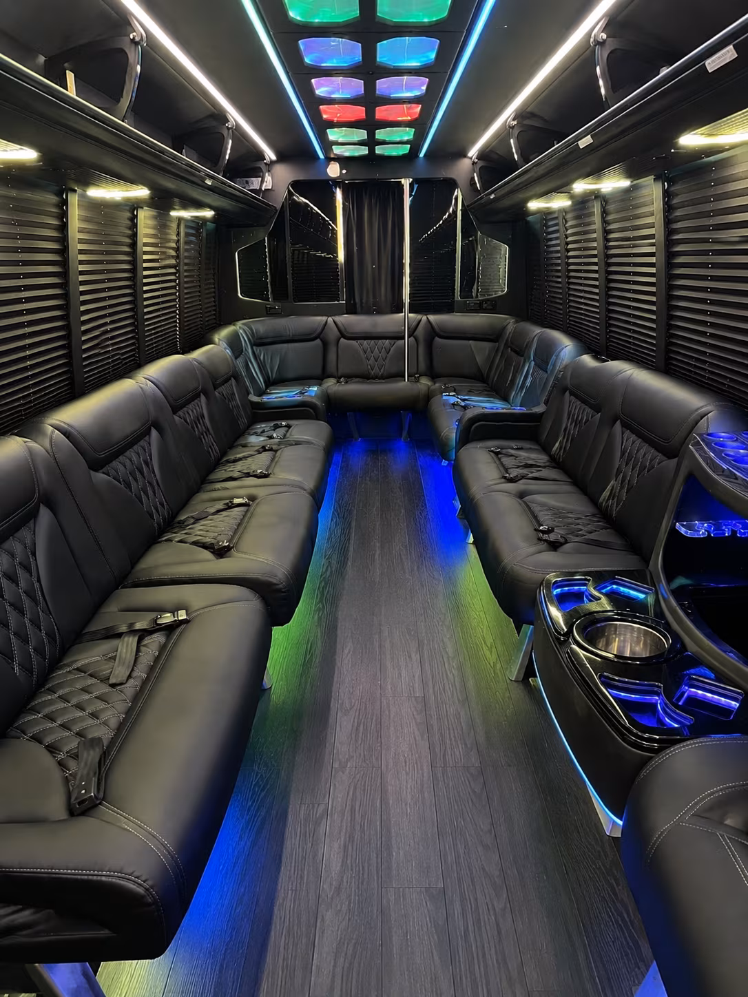 dallas 20 passenger party bus interior