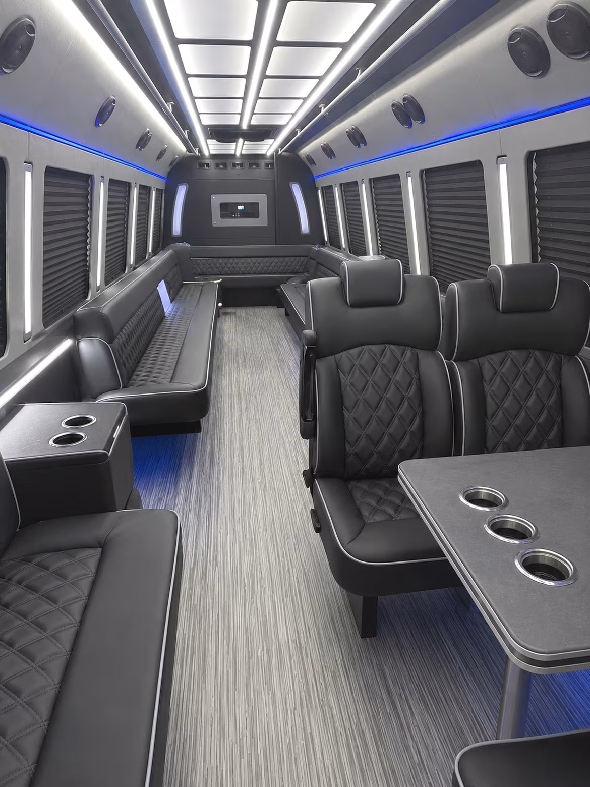 dallas 25 passenger party bus inside