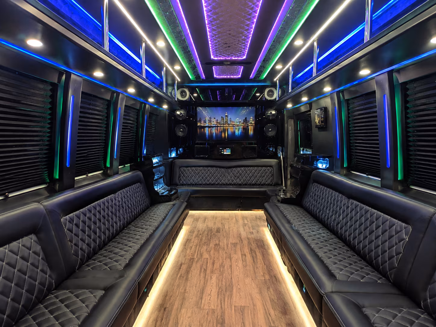 dallas 25 passenger party bus interior