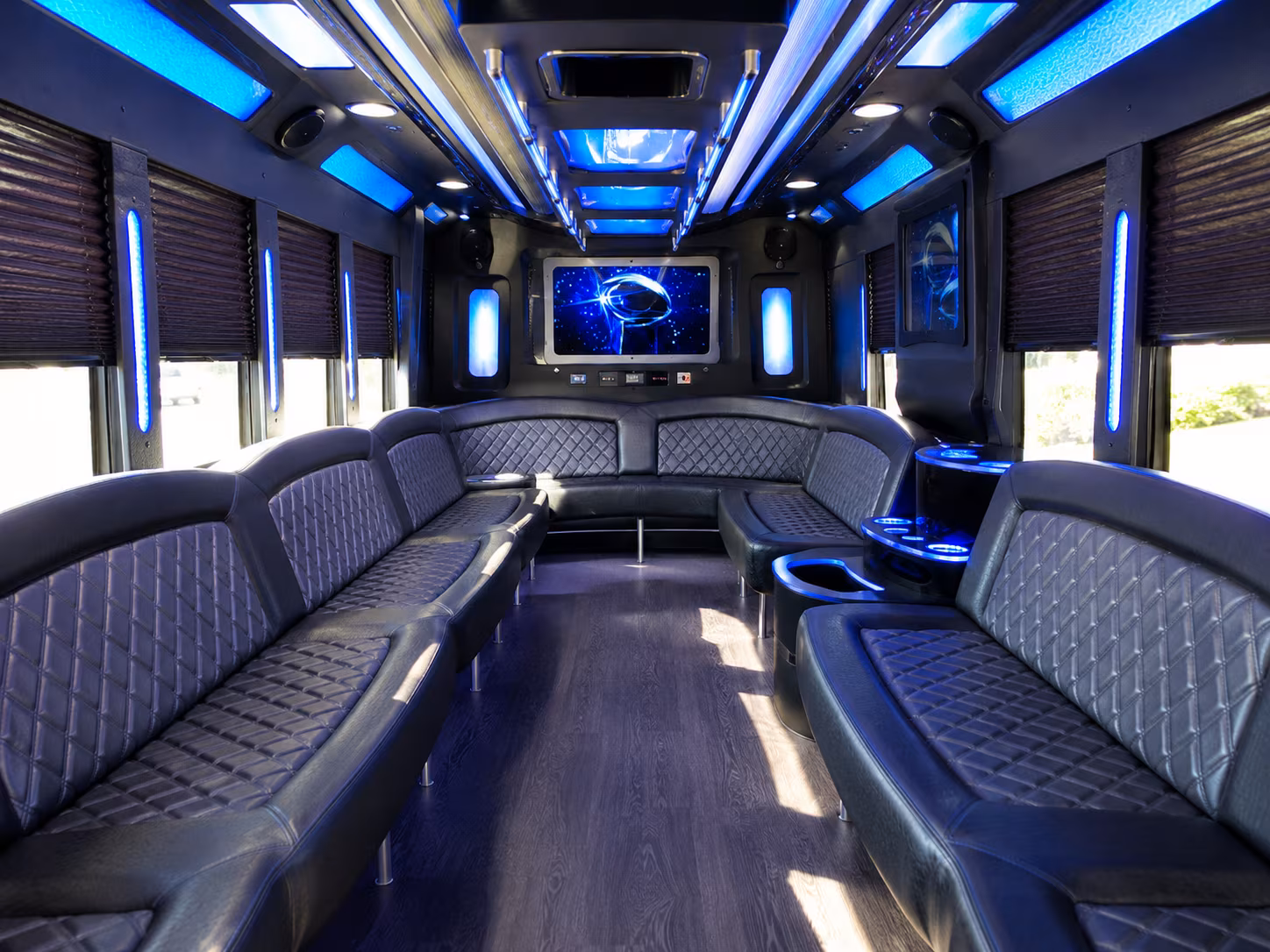 dallas 28 passenger party bus inside