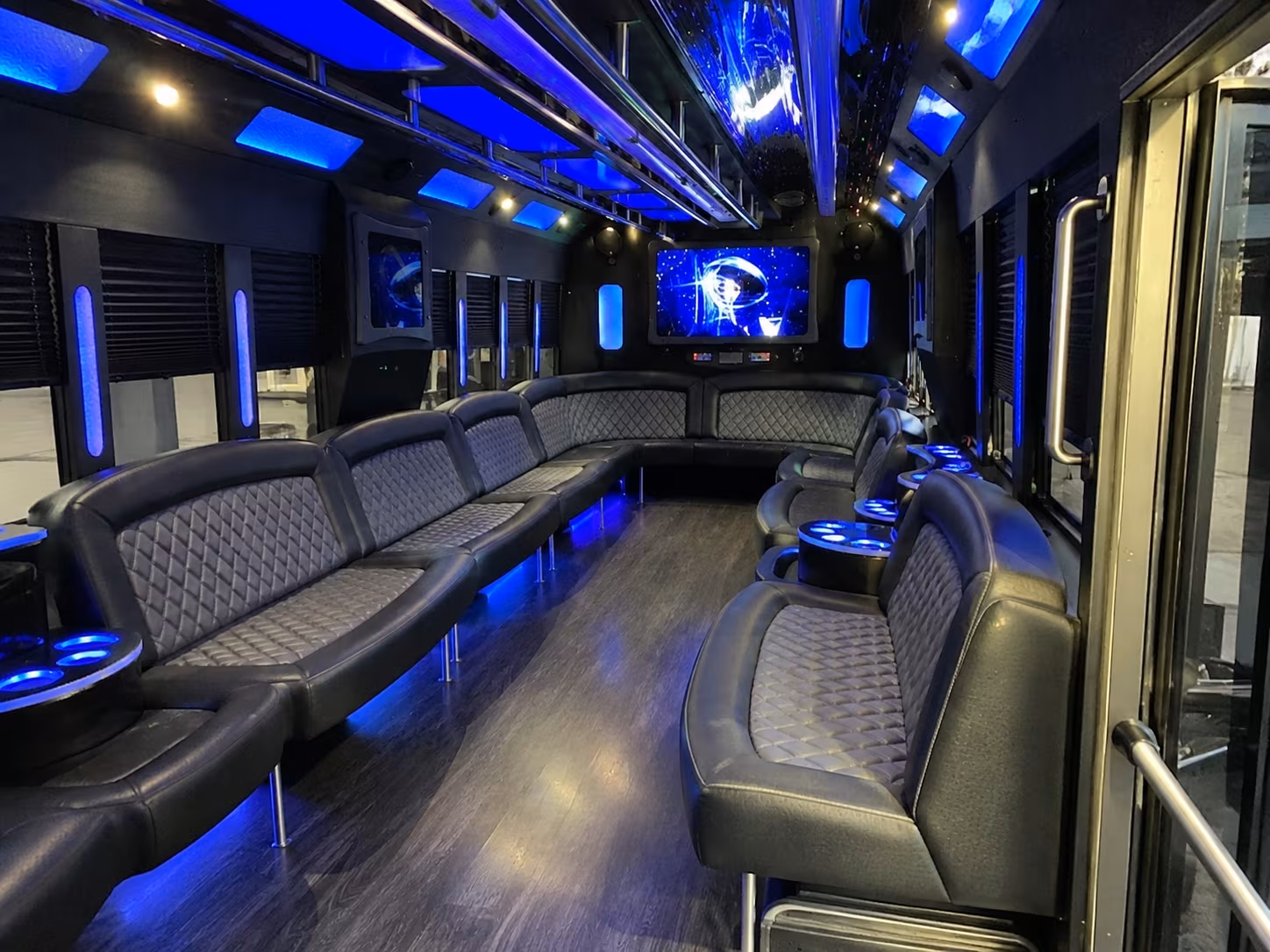 dallas 28 passenger party bus interior