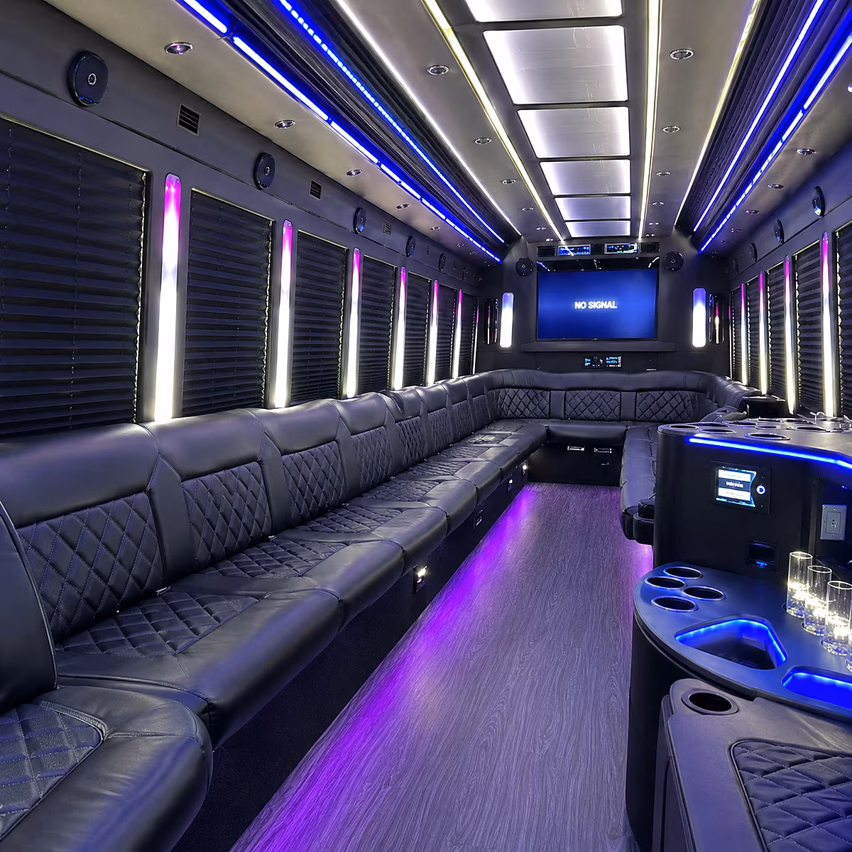 dallas 30 passenger party bus inside