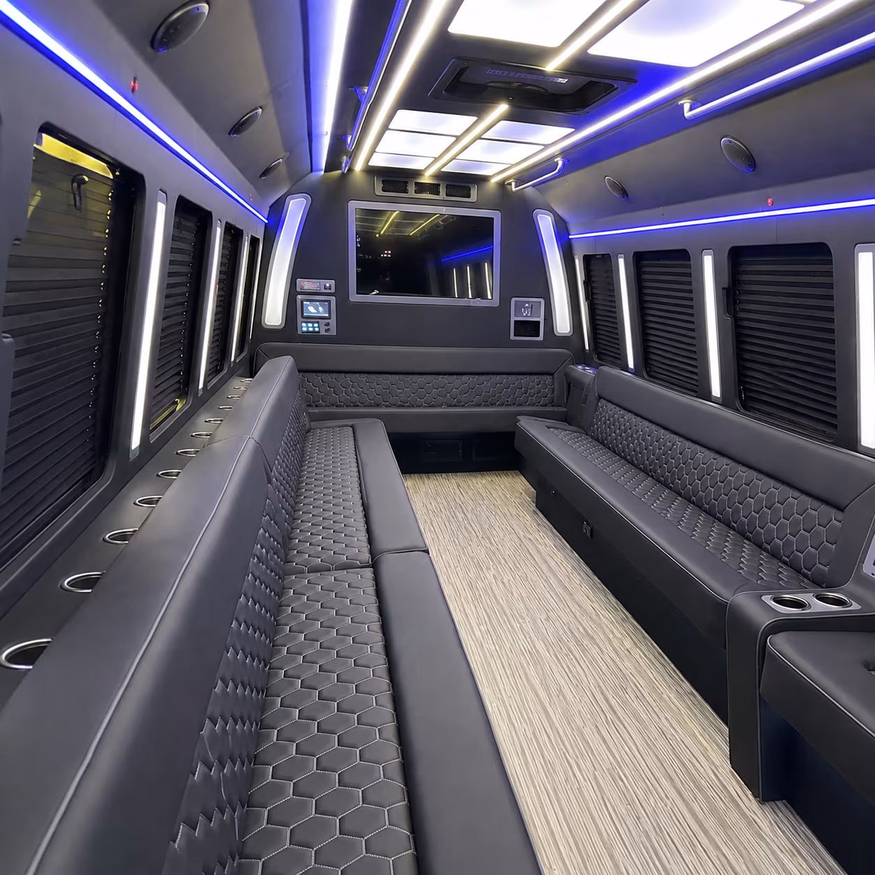 dallas 40 passenger party bus inside