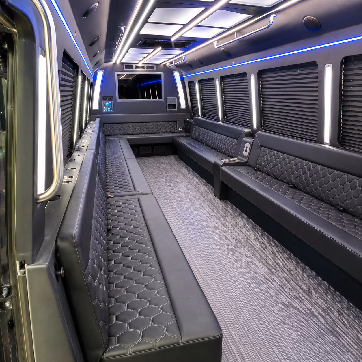 dallas 40 passenger party bus interior