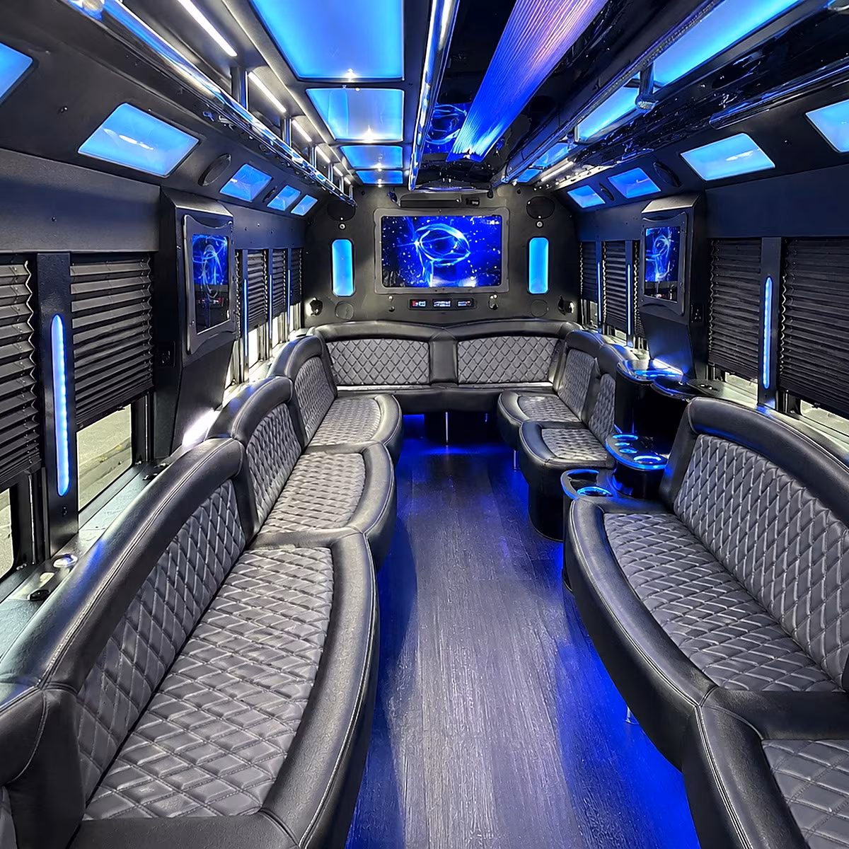 dallas 50 passenger party bus interior