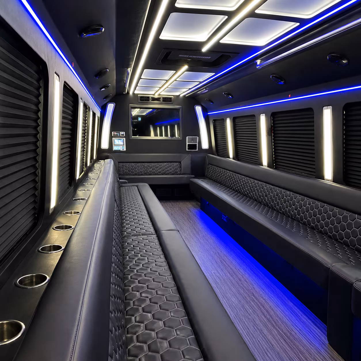 dallas party bus rental interior